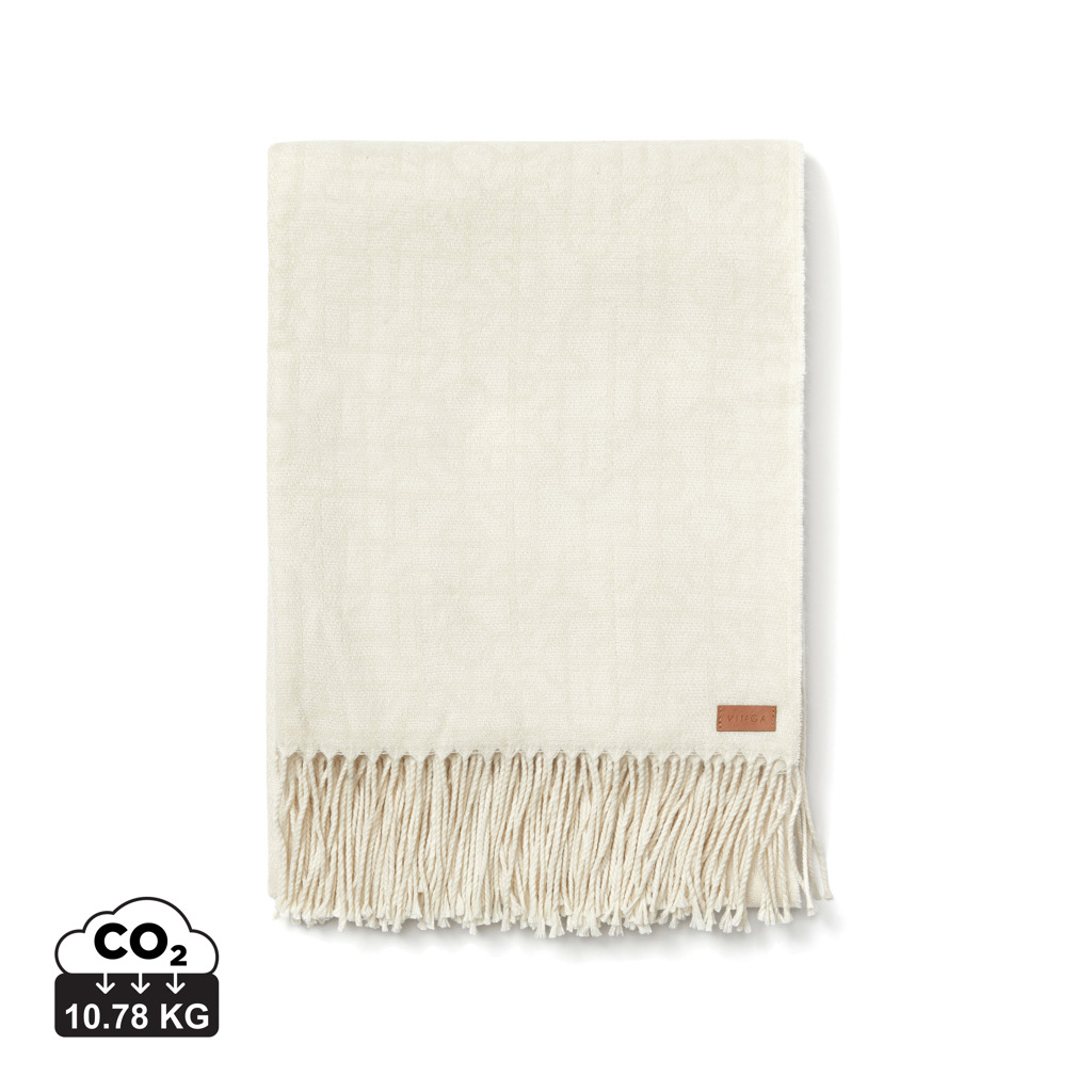 Couverture personnalisable plaid 170x130cm Verso VINGA Blanc cassé